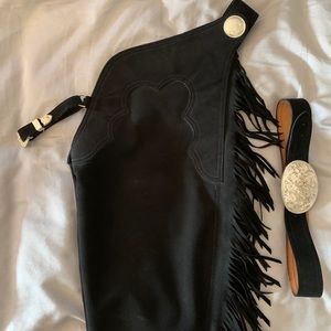 Hobby horse suede fringed show chaps